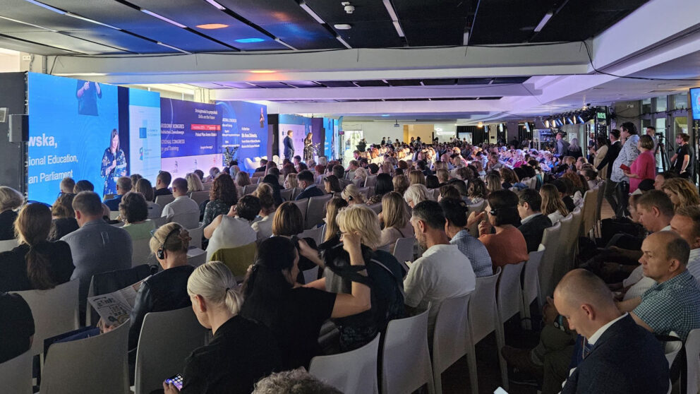 AUdience at the 6th International Congress on Education and Training at Euroskills2023 in Gdansk, Poland. Shot taken from different angle.