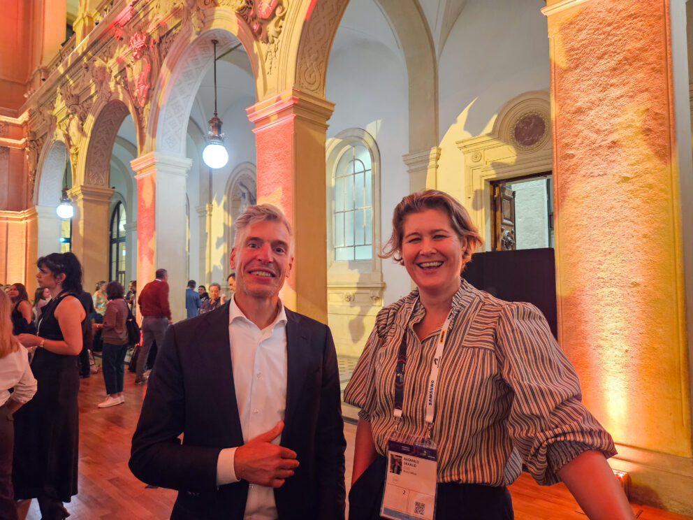 European Platform for Urban Greening project leader Jan Jeronimus and Ragnhild Skaalid - DG Employment, Social Affairs and Inclusion, European Commission at the Forum on Vocational Excellence in Lyon, France - September 2024